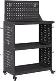 vidaXL Gereedschapswagen Zwart 65 x 35 x 111 cm Koudgewalst staal