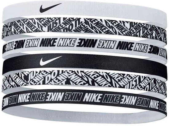 Nike Printed Elastic Hairbands - 6-pack - White/Black - Unisex