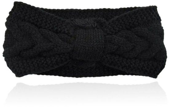 LGT JWLS Dames Hoofdband - Zwart, Katoen met Fleece Voering en Kabelpatroon