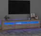 Maison Exclusive - Meuble TV avec éclairage LED, aspect chêne Sonoma, 195 x 35 x 40 cm