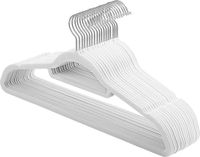 Songmics Kledinghanger - set van 20 stuks - wit - fluweel - 360 graden draaibaar