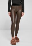 Urban Classics Faux Leather High Waist Legging - Bruin - 5XL