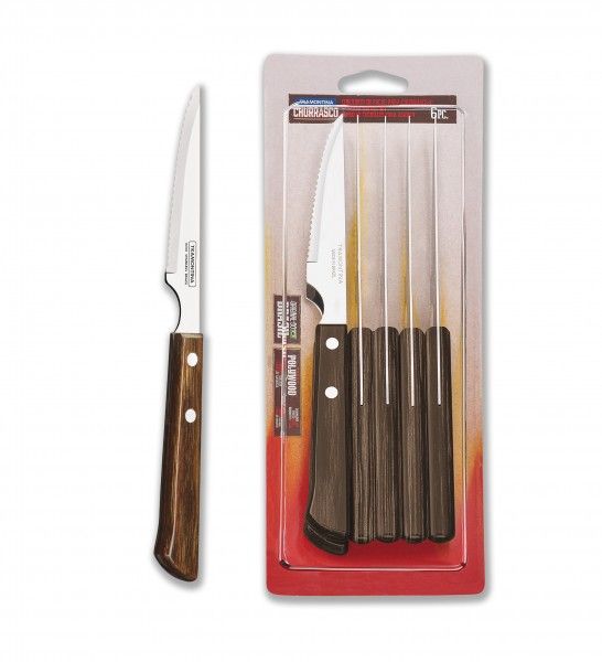 Tramontina Churrasco Bestekset - 6-delig - Staal - Hout