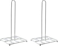 Item International 2x stuks metalen keukenrolhouders zilver bestek patroon 15 x 16 x 30 cm