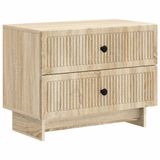 vidaXL Nachtkastje Sonoma Eiken 62 x 34,5 x 47,5 cm Bewerkt hout
