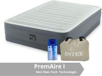 Intex PremAire I - Luchtbed - 2 Persoons - Inclusief Ingebouwde Pomp, Draagtas en Reparatieset - 203x152x46 cm - PVC - Grijs