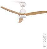 Create - Plafondventilator WIND STYLANCE Ø112cm Wit / Licht Hout