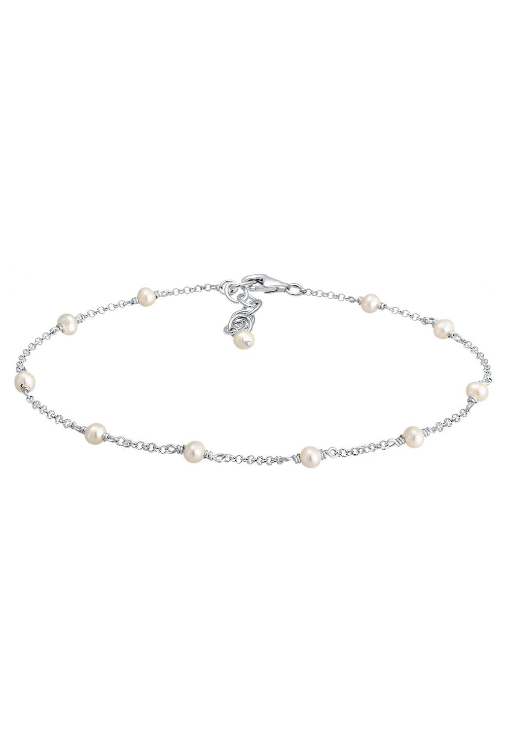 Elli Enkelbandje Dames Enkelband Elegant met Zoetwaterparels 925 Sterling Zilver
