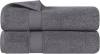 Superior Zero Twist 100% katoenen badhanddoeken, superzacht, pluizig en absorberend, premium kwaliteit, extra grote badhanddoek, set van 2, grijs
