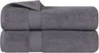 Superior Zero Twist 100% katoenen badhanddoeken, superzacht, pluizig en absorberend, premium kwaliteit, extra grote badhanddoek, set van 2, grijs