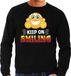 Bellatio Decorations Shoppartners Bv Funny emoticon sweater Keep on smiling zwart voor heren - Fun / cadeau trui XL