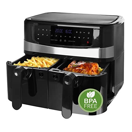 Emerio AF126672 Digitale dubbele heteluchtfriteuse AirFryer frituren met hete lucht zonder
