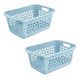 keeeper keepeer Wasmand jost met luchtdoorlatend ontwerp, 52 l, blauw (Nordic Blue), 2 stuks