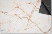 Dietrix Inductie Beschermer - 81x52cm - Marmer - Wit Goud Oranje
