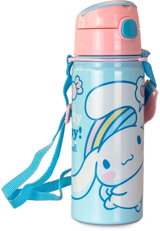 Kids Licensing Aluminium Cinnamoroll-fles Met Draagband 600ml Veelkleurig Kinderen