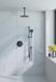 Fortifura Calvi Inbouw Regendoucheset - Rond - Thermostatisch - Plafondarm - Glijstang - 25cm - Hoofddouche - Ronde Handdouche - Gladde Doucheslang - Mat Zwart