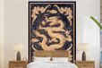 Nr1Wallpaper Fotobehang Houten deur met gouden Chinese draak - 180x280 cm - Vliesbehang