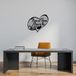 Stijlvol zwart decoratief metalen wandaccessoire, 58 x 68 cm
