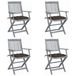 Maison Exclusive - Chaises Pliantes 4 Pièces Avec Coussins En Bois D'Acacia Massif