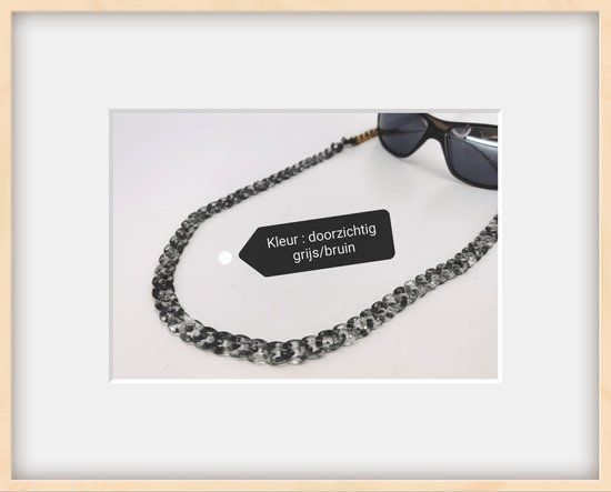 Lili 41 Transparant grijs/bruin gemêleerd kleur schakels ketting houder - 70 cm