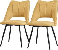 ML-design Eetkamerstoel set van 2 mosterdgeel gestoffeerd
