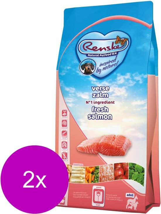 RENSKE Adult Zalm - Hondenvoer - 2 x 2 kg Graanvrij