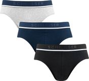 Schiesser Heren Rio Slip Organic - 3 pack - Zwart/Donkerblauw/Grijs Melange - Maat XL