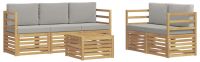 vidaXL Buiten bankenset 6 st Wit en Lichtgrijs Polyester