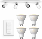 Philips Hue Kosipo Spot opbouw (Wit) - 4 lichtpunten - warm tot koelwit licht - incl. Hue Dimmer Switch