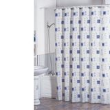 MSV 140112 douchegordijn, polyester + kunststof, 180 x 200 x 0,1 cm, incl. 12 ringen