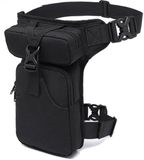 Sacoche de hanche - Holster de jambe - Sacoche de jambe de moto - Sac de moto - Holster de jambe tactique - Sac à outils - Uni - Noir - Grande capacité - 16*5*29 cm - 4 compartiments - Polyester