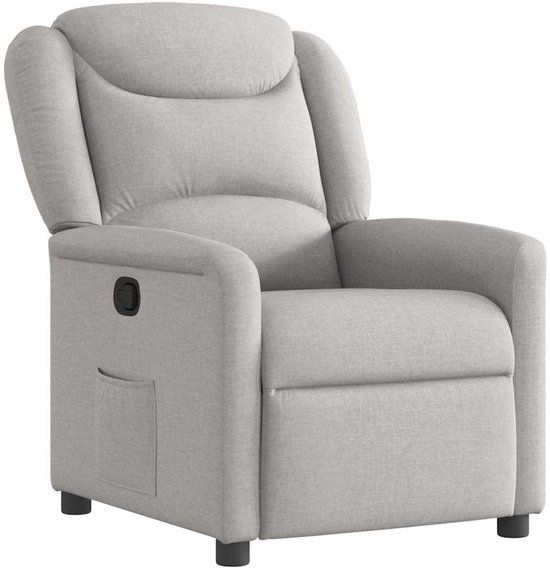 vidaXL Fauteuil verstelbaar stof wolk grijs