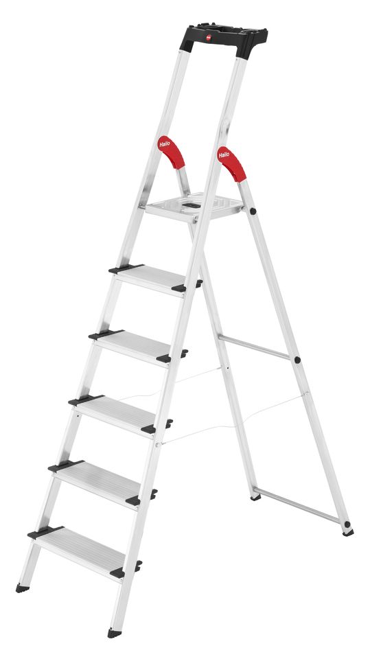 Hailo XXL - Ladder - aluminium - zwart, aluminium, rood - 305 cm