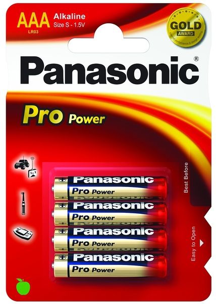 Panasonic Pro Power AAA Alkaline Batteries - 4 Pack