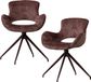 WOOOD Eliva Eetkamerstoel - Structure Velvet - Paars - Set van 2