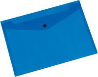 Q-CONNECT documentenmap, A4, transparante PP, drukknopsluiting, blauw 12 stuks