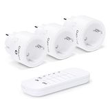 Sonero Set draadloze stopcontacten 2300 watt, 1 x afstandsbediening, 3 x stopcontact voor binnen, 30 m bereik, compact design, wit