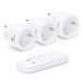 Sonero Set draadloze stopcontacten 2300 watt, 1 x afstandsbediening, 3 x stopcontact voor binnen, 30 m bereik, compact design, wit