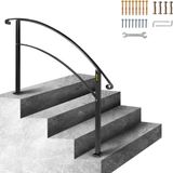 VEVOR Smeedijzeren Leuning 3-4 Treden Trap Leuning 47,5 cm Zwart
