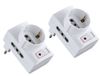 Electraline 92208 adapter met schakelaar, kleine stekker, 10 A, 2-delige set