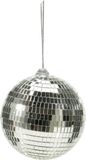 Huismerk boule de noël - boule à facettes 12cm en plastique, couleur argent 1 pièce