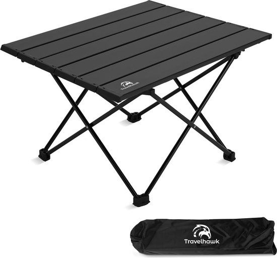 Travelhawk Campingtafel Inklapbaar - Zwart - 56x40x40cm