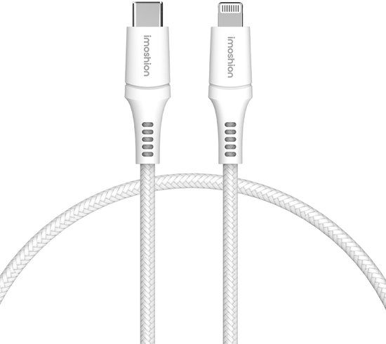 imoshion Kabel - Geschikt voor Lightning naar USB C - 1 meter - Oplader Kabel - Wit