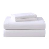 Laura Ashley Home - Volledige lakens, katoenen flanellen beddengoed set, geborsteld voor extra zachtheid en comfort (wit, volledig)