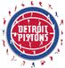 NBA puzzle en bois, Detroit Pistons, 270 pièces, rond, 37,5 cm