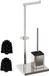 Merkloos Relaxdays Toiletbutler - 67 cm - met reserverolhouder - metaal - zilver