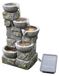 Fontaine de jardin avec lumières - Énergie solaire - 4 bols - 43,2 x 30,5 x 68,6 cm