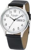 Eichmuller Eichmüller Klassiek Herenhorloge met Dag en Datum - Edelstaal - Zwarte Horlogeband - Witte Wijzerplaat - Quartz Uurwerk - 38 mm