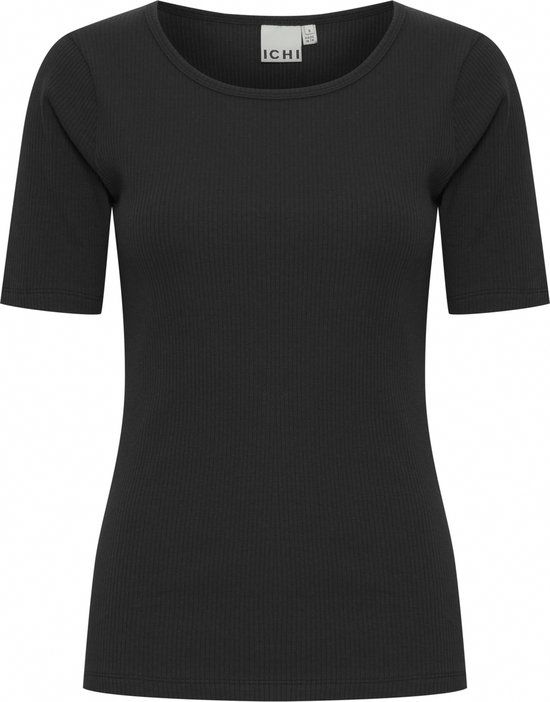 Ichi IHPALMER RIB SS Dames Top - Zwart - Maat S