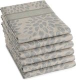 DDDDD Trees Theedoek - Set van 6 - Katoen - Jacquard geweven - 60x65 cm - Bomenprint - Taupe